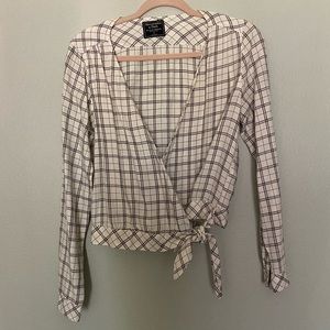 Abercrombie plaid wrap top